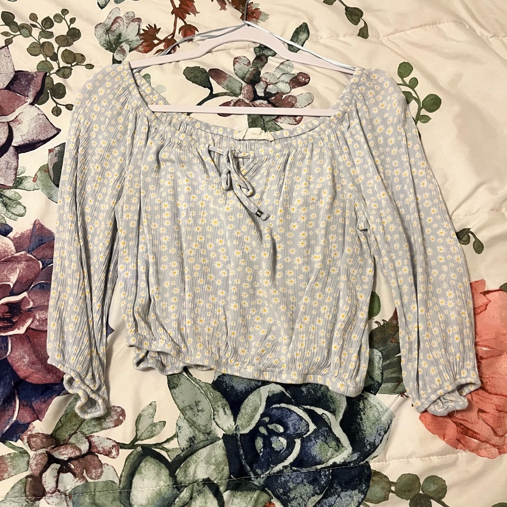Cropped floral long sleeve